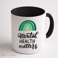 Mental Health Matters Awareness Month Rainbow Coffee Mug thumb 1