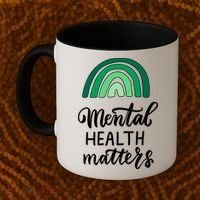 Mental Health Matters Awareness Month Rainbow Coffee Mug thumb 2