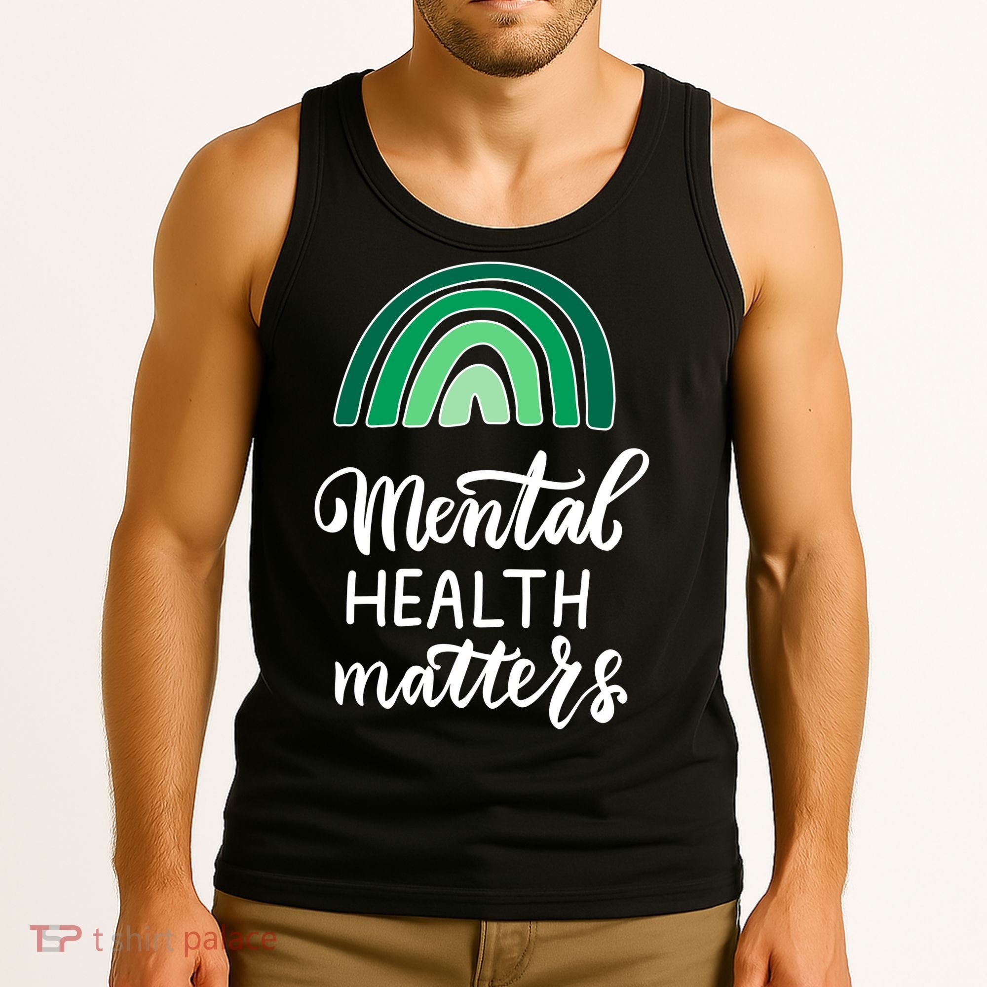Mental Health Matters Awareness Month Rainbow Tank Top
