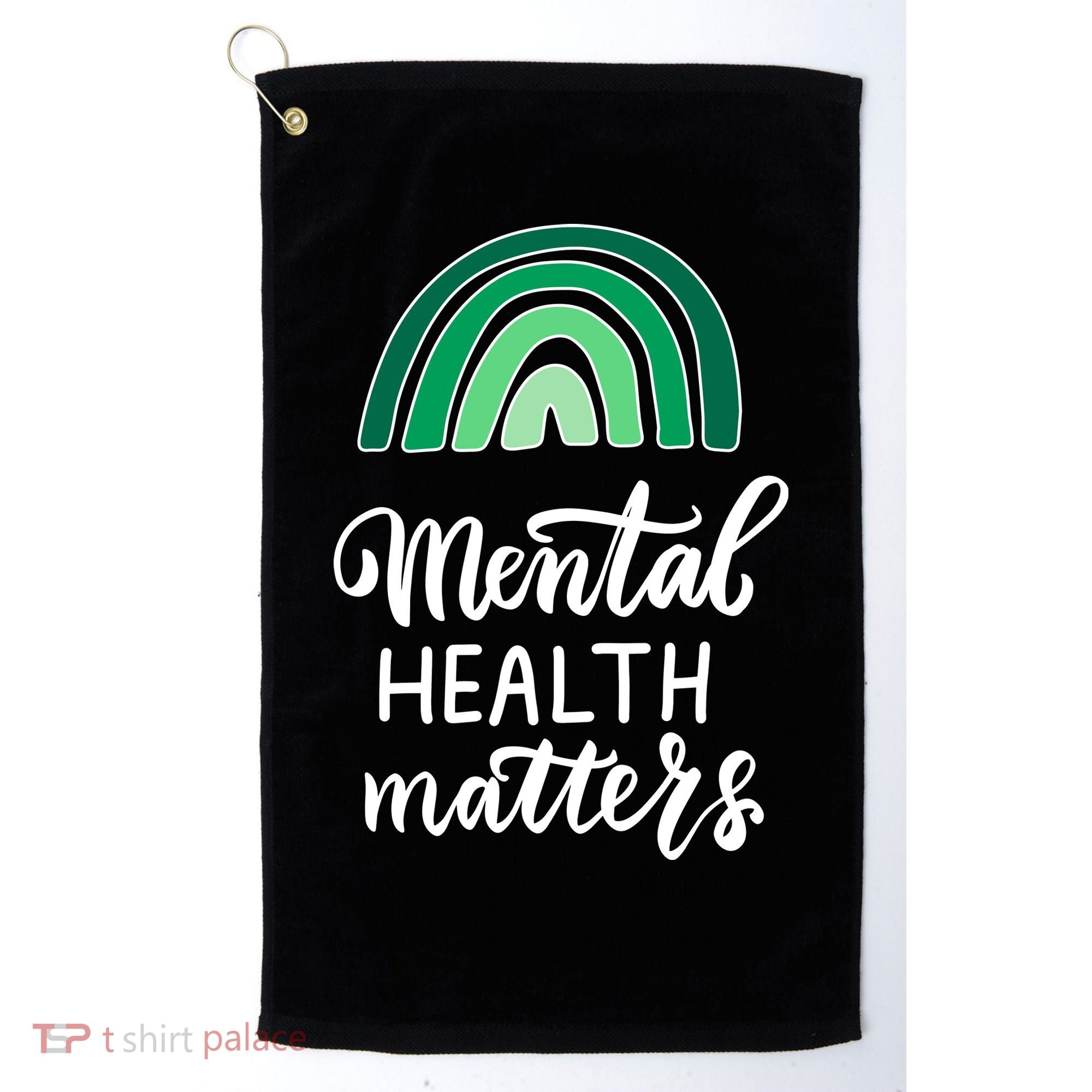 Mental Health Matters Awareness Month Rainbow Golf Towel