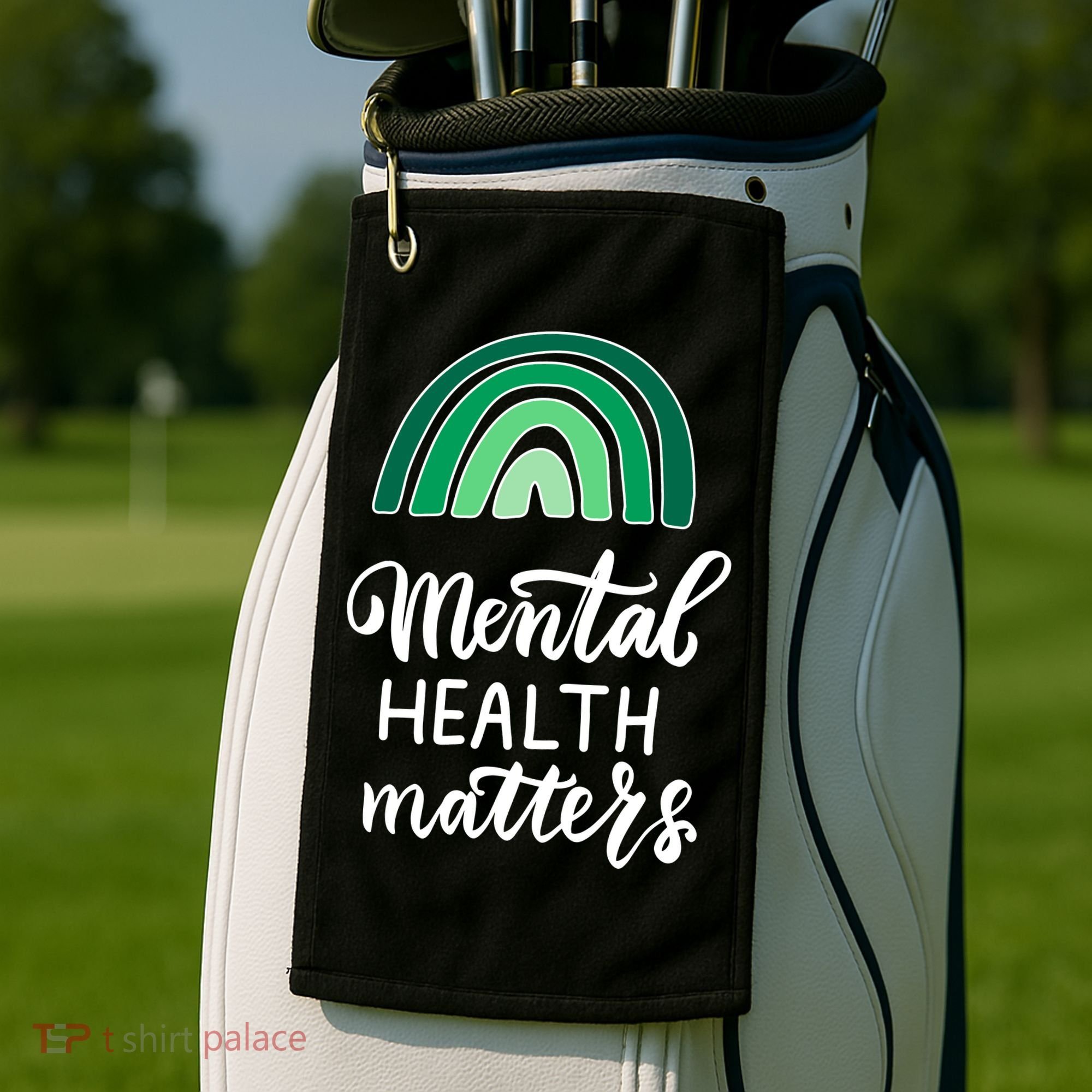 Mental Health Matters Awareness Month Rainbow Golf Towel