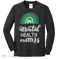 Mental Health Matters Awareness Month Rainbow Kids Long Sleeve Shirt thumb 0