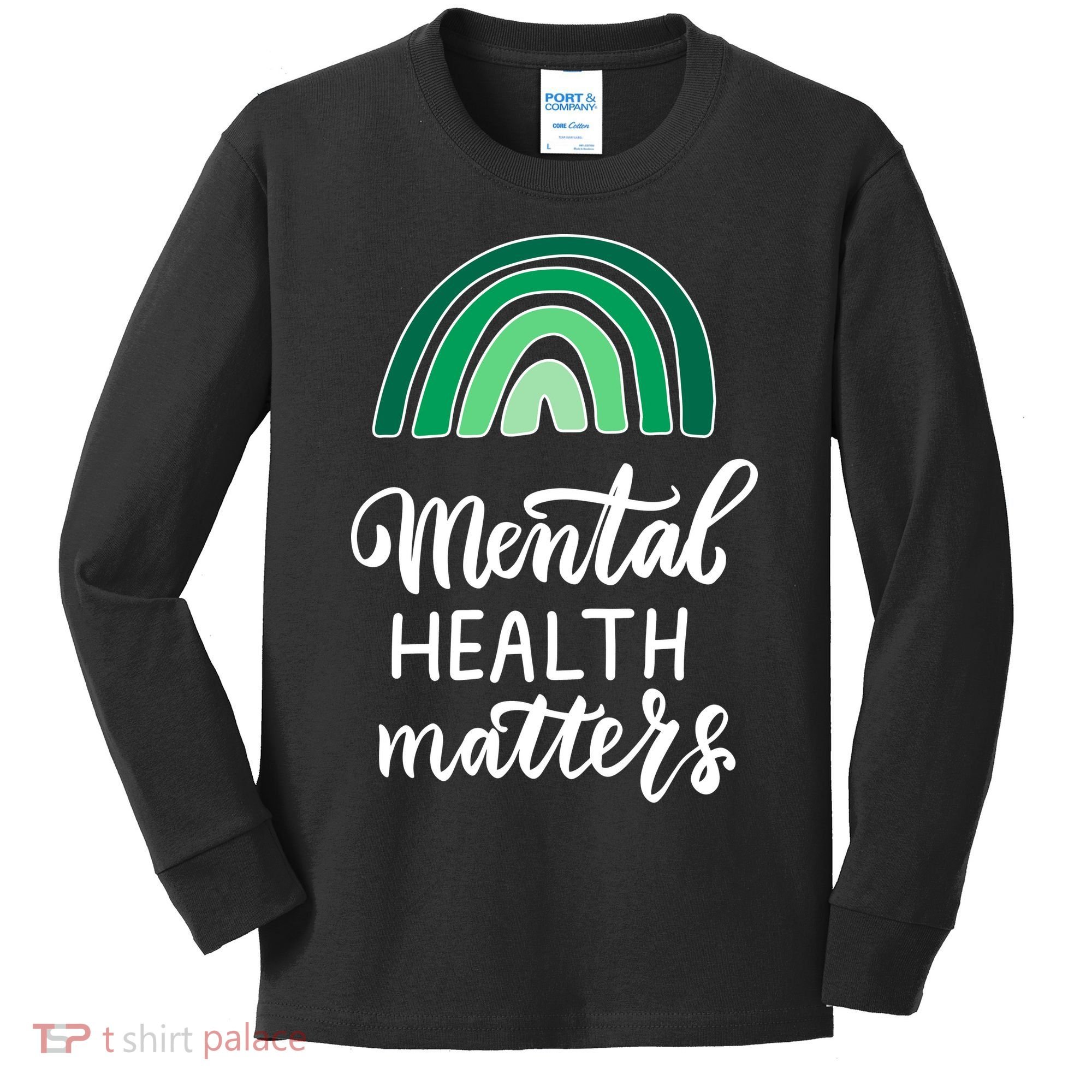 Mental Health Matters Awareness Month Rainbow Kids Long Sleeve Shirt