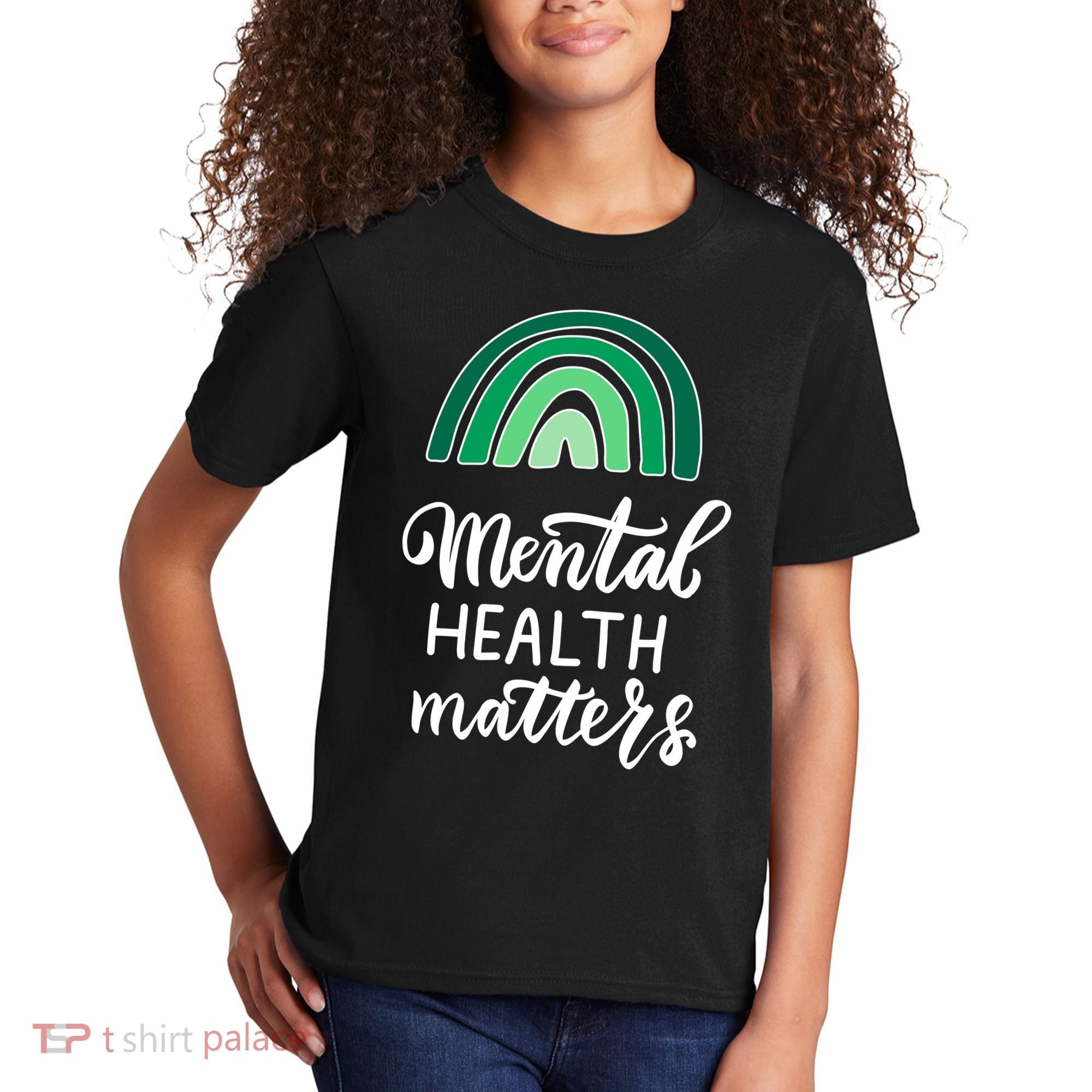 Mental Health Matters Awareness Month Rainbow Kids T-Shirt