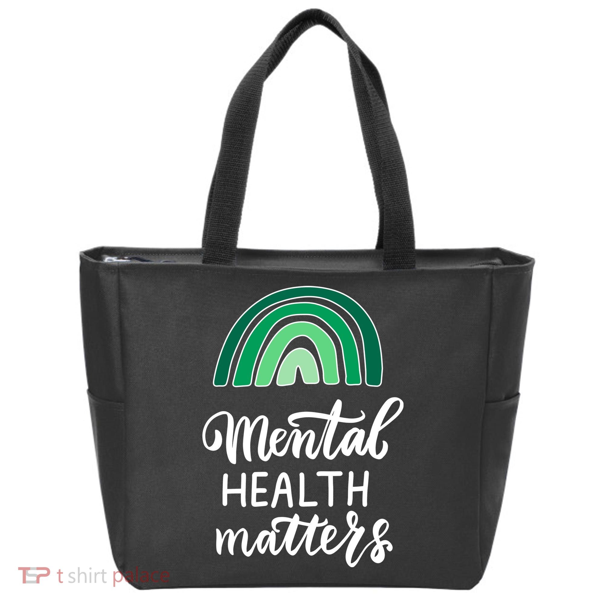 Mental Health Matters Awareness Month Rainbow Tote Bag