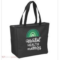 Mental Health Matters Awareness Month Rainbow Tote Bag thumb 2