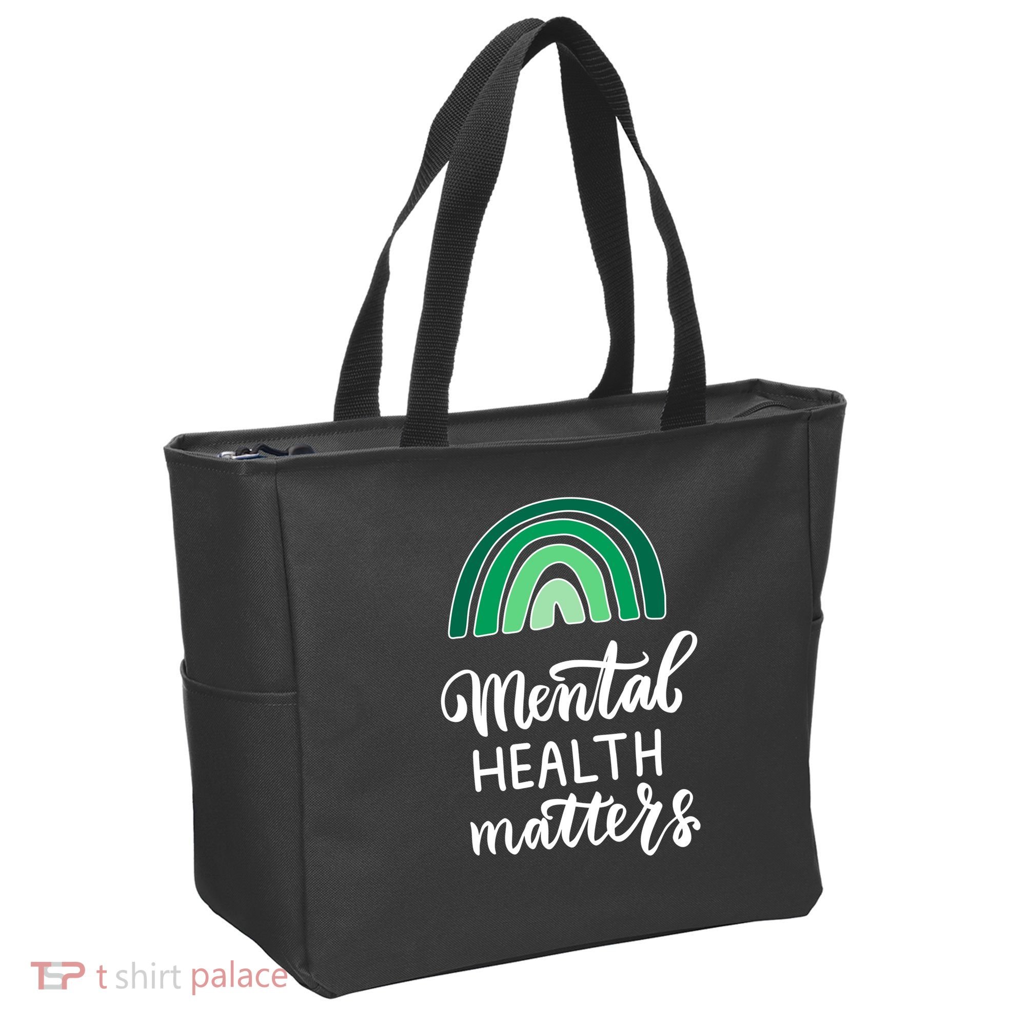 Mental Health Matters Awareness Month Rainbow Tote Bag