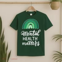 Mental Health Matters Awareness Month Rainbow T-Shirt thumb 2