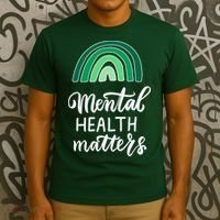 Mental Health Matters Awareness Month Rainbow T-Shirt thumb 3
