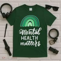 Mental Health Matters Awareness Month Rainbow T-Shirt thumb 5