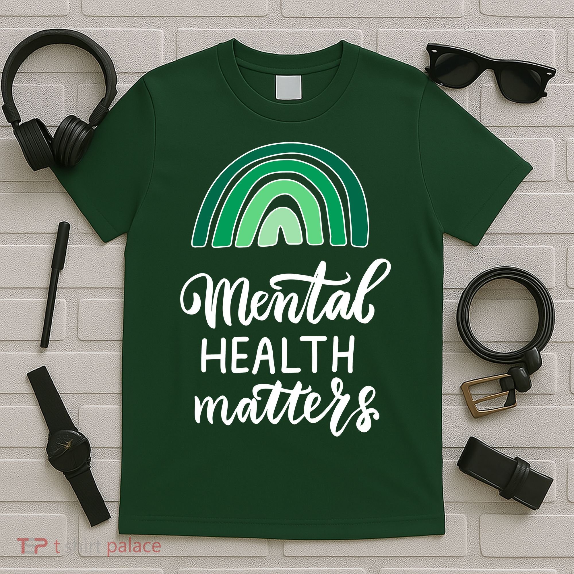 Mental Health Matters Awareness Month Rainbow T-Shirt