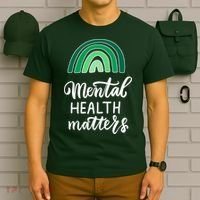 Mental Health Matters Awareness Month Rainbow T-Shirt thumb 6