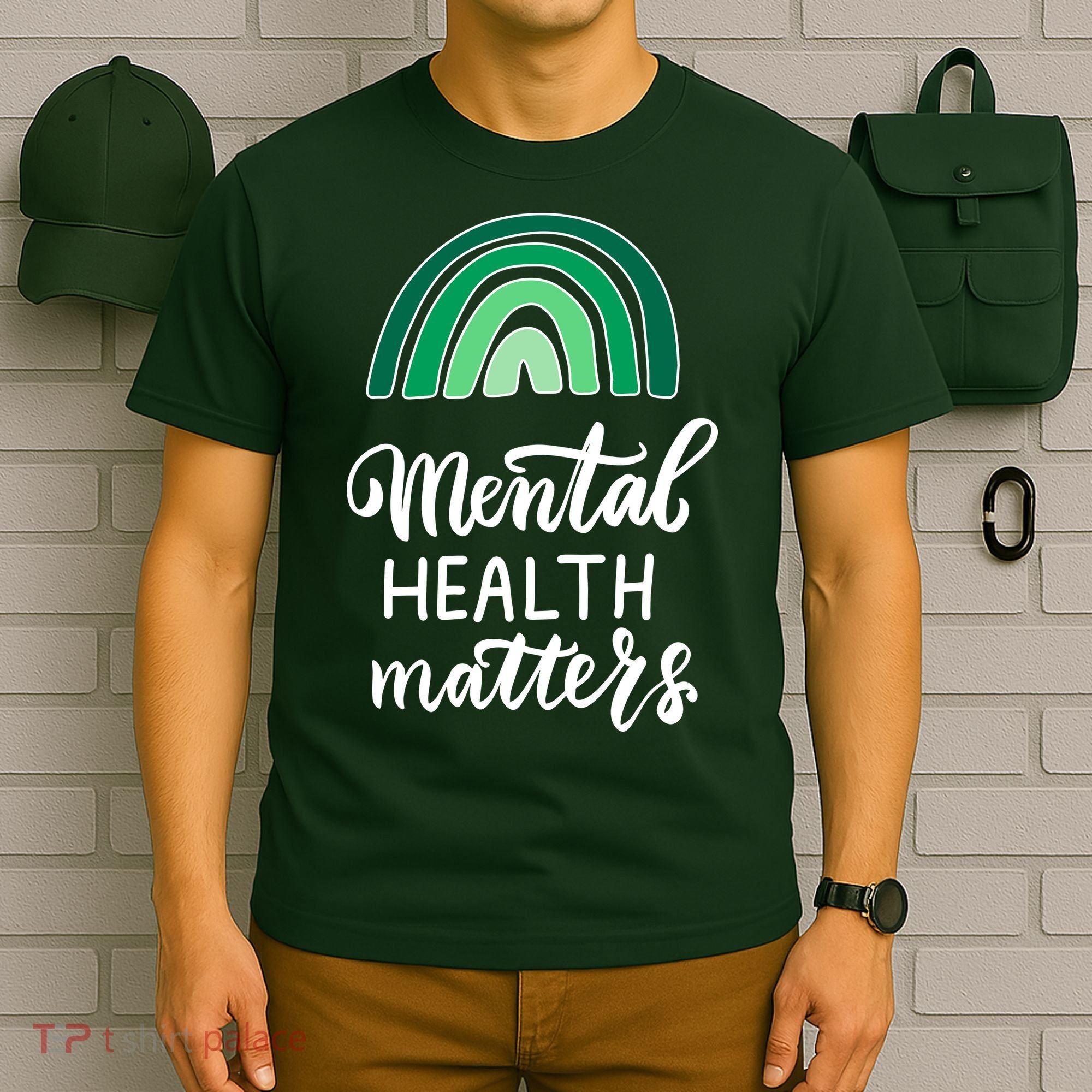 Mental Health Matters Awareness Month Rainbow T-Shirt