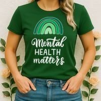 Mental Health Matters Awareness Month Rainbow Women's T-Shirt thumb 2