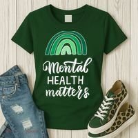 Mental Health Matters Awareness Month Rainbow Women's T-Shirt thumb 3