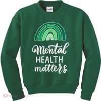 Mental Health Matters Awareness Month Rainbow Kids Sweatshirt thumb 0