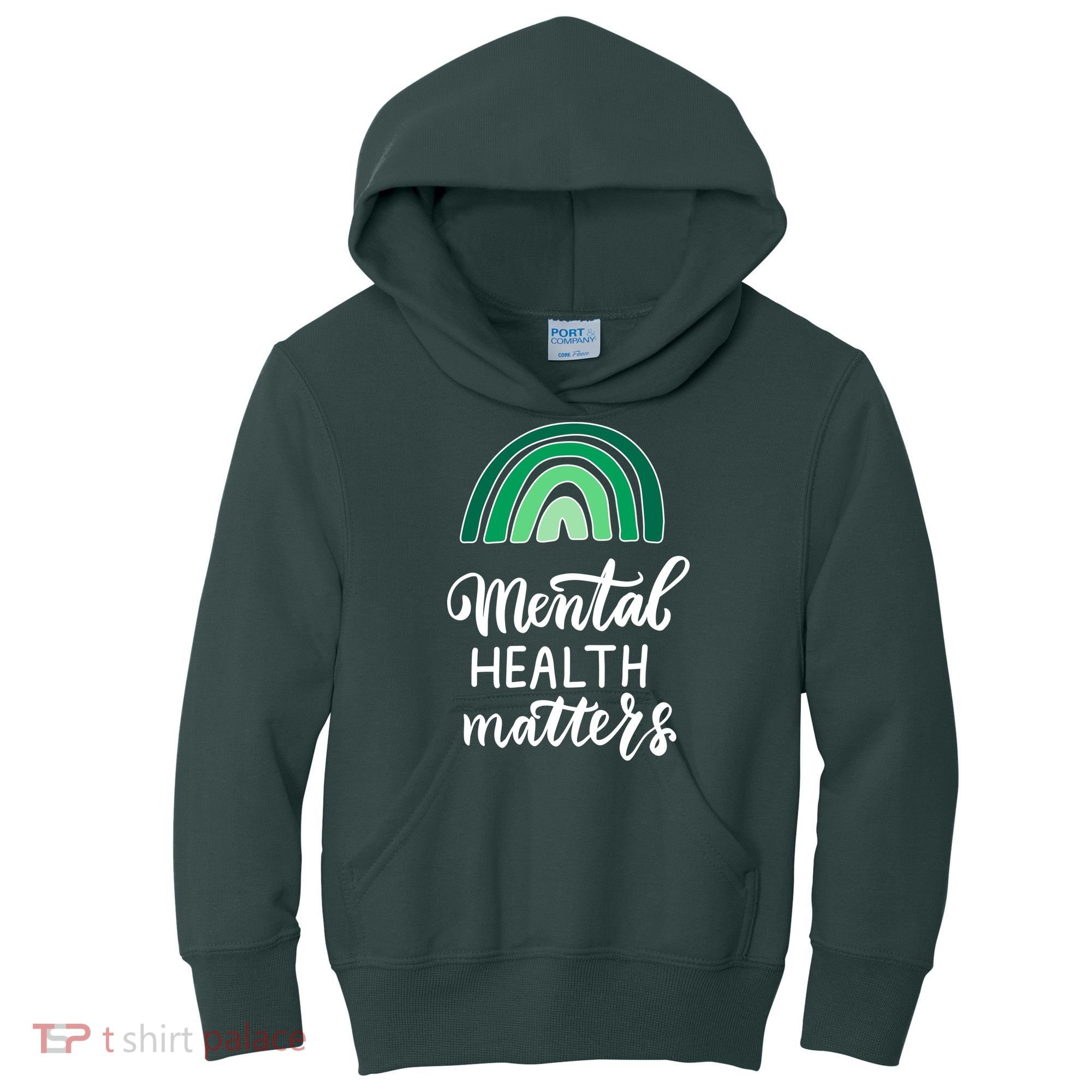 Mental Health Matters Awareness Month Rainbow Kids Hoodie