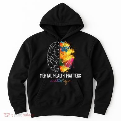 Mental Health Matters End The Stigma Colorful Brain Hoodie