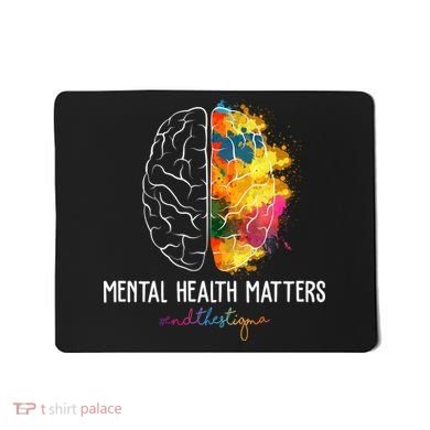 Mental Health Matters End The Stigma Colorful Brain Mousepad