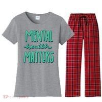 Mental Health Matters Awareness Month Women's Flannel Pajama Set thumb 0