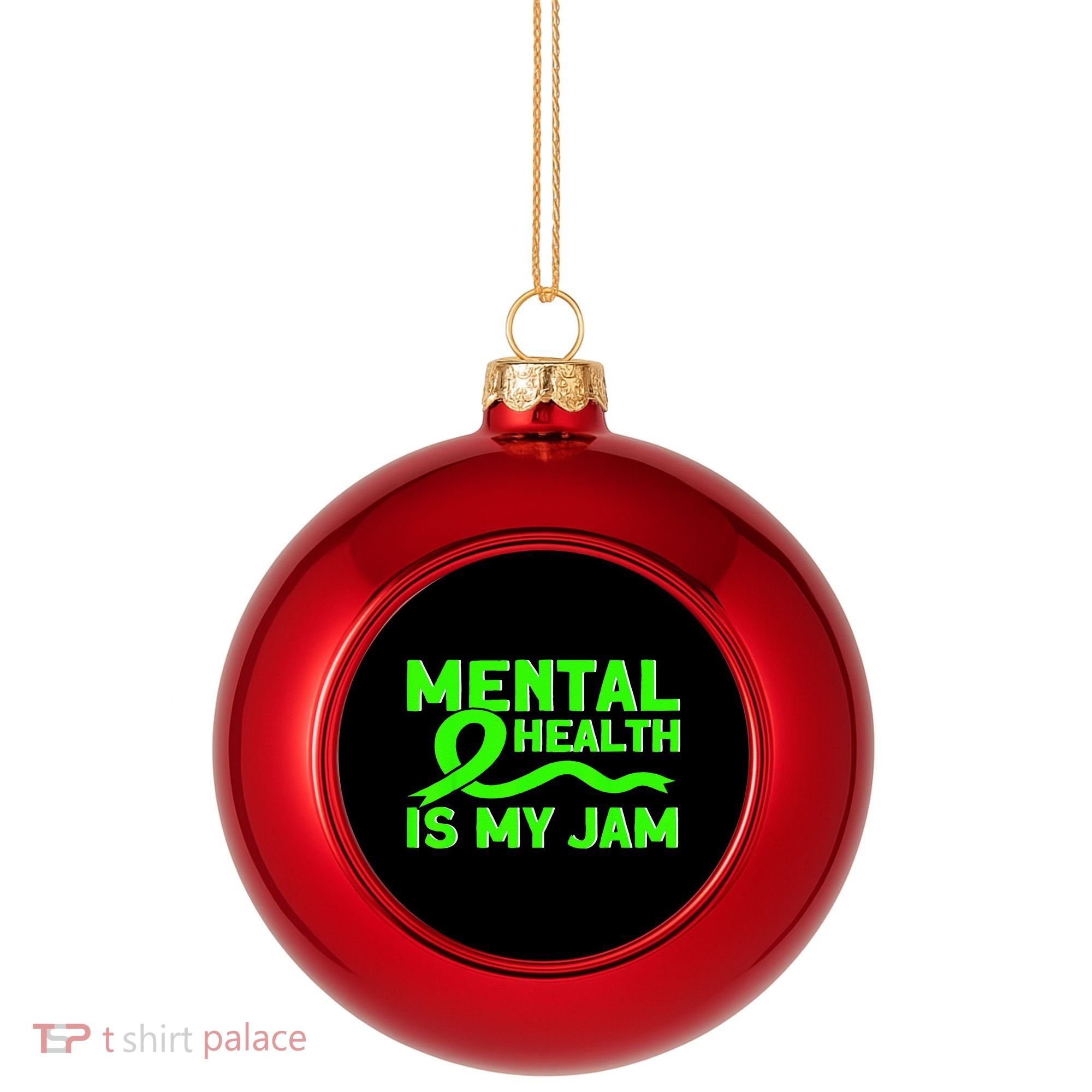 Mental Health My Jam Mental Health Awareness Plastic Christmas Ball Ornament