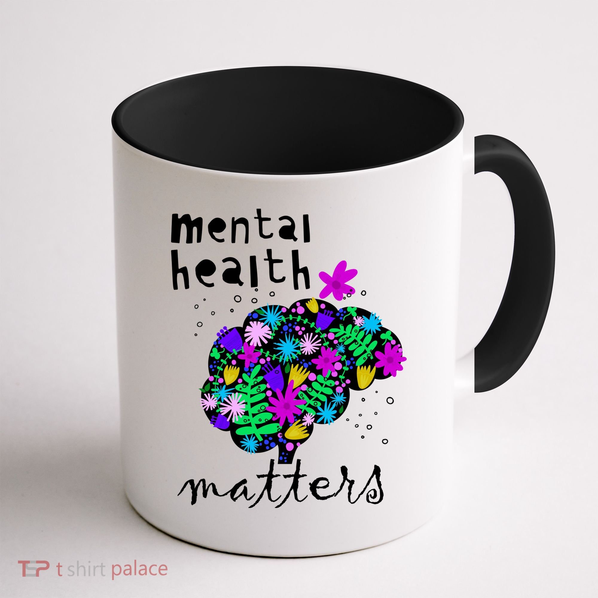 Mental Health Matters Flowers Brain Awareness Month Coffee Mug