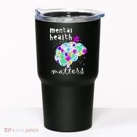 Mental Health Matters Flowers Brain Awareness Month Tumbler thumb 0