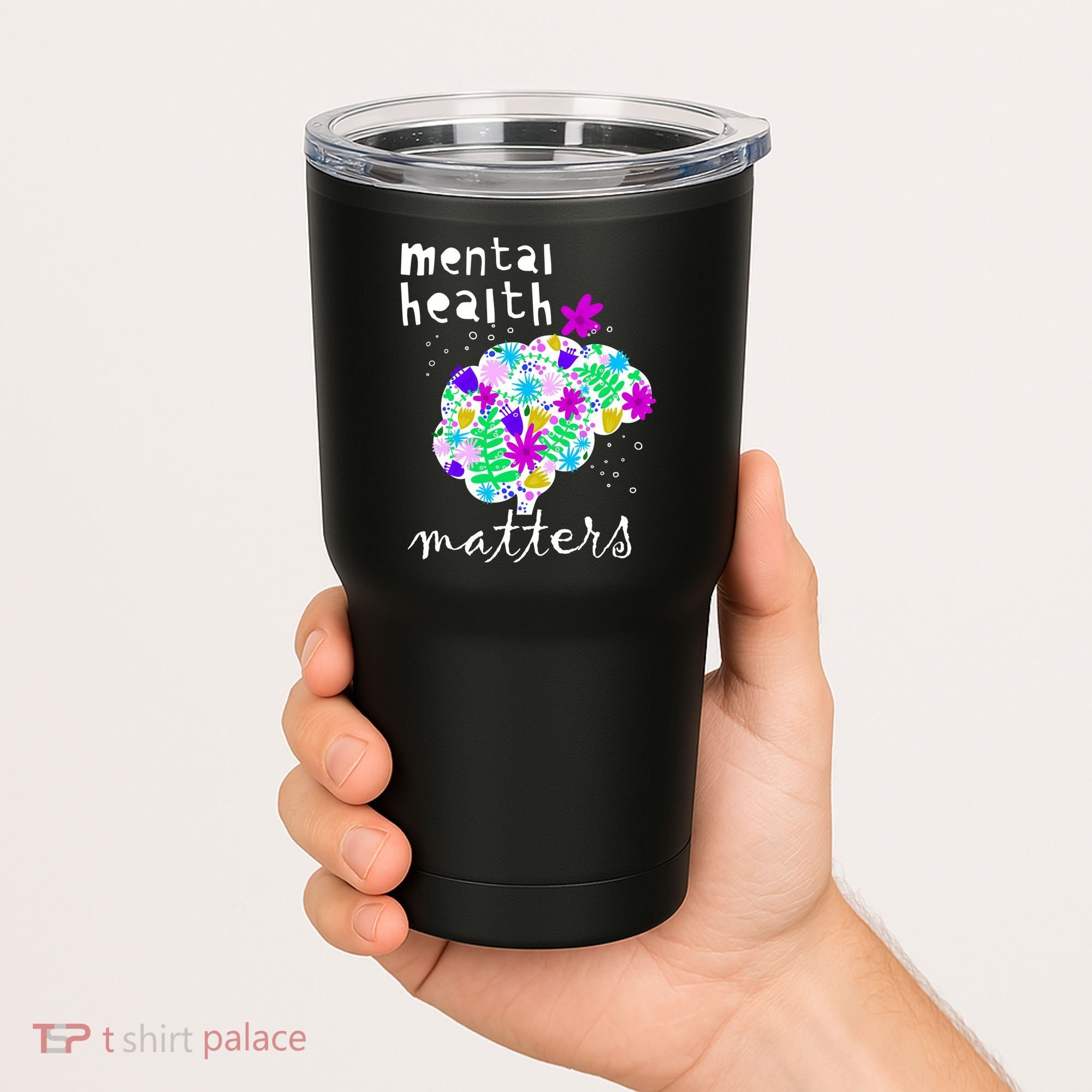 Mental Health Matters Flowers Brain Awareness Month Tumbler