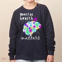 Mental Health Matters Flowers Brain Awareness Month Women's Sweatshirt thumb 0