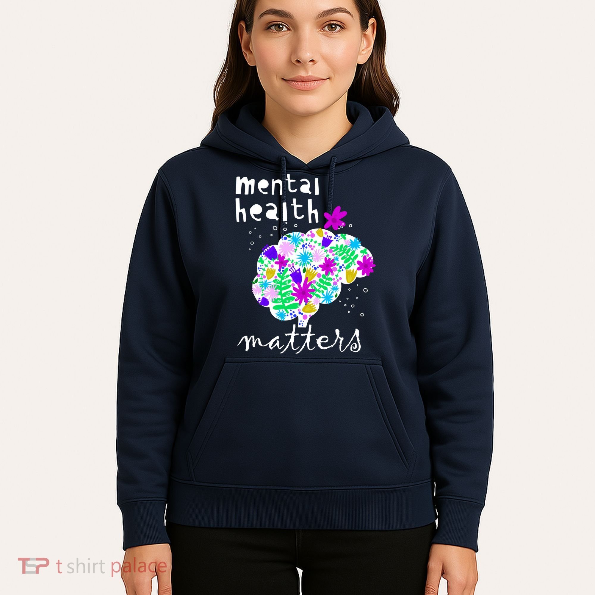 Mental Health Matters Flowers Brain Awareness Month Hoodie