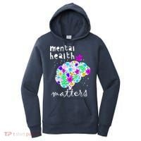 Mental Health Matters Flowers Brain Awareness Month Women's Hoodie thumb 0