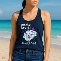Mental Health Matters Flowers Brain Awareness Month Women's Tank Top thumb 2