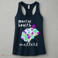Mental Health Matters Flowers Brain Awareness Month Women's Tank Top thumb 3
