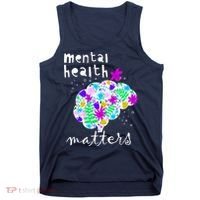 Mental Health Matters Flowers Brain Awareness Month Tank Top thumb 0
