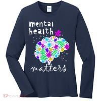 Mental Health Matters Flowers Brain Awareness Month Women's Long Sleeve Shirt thumb 0