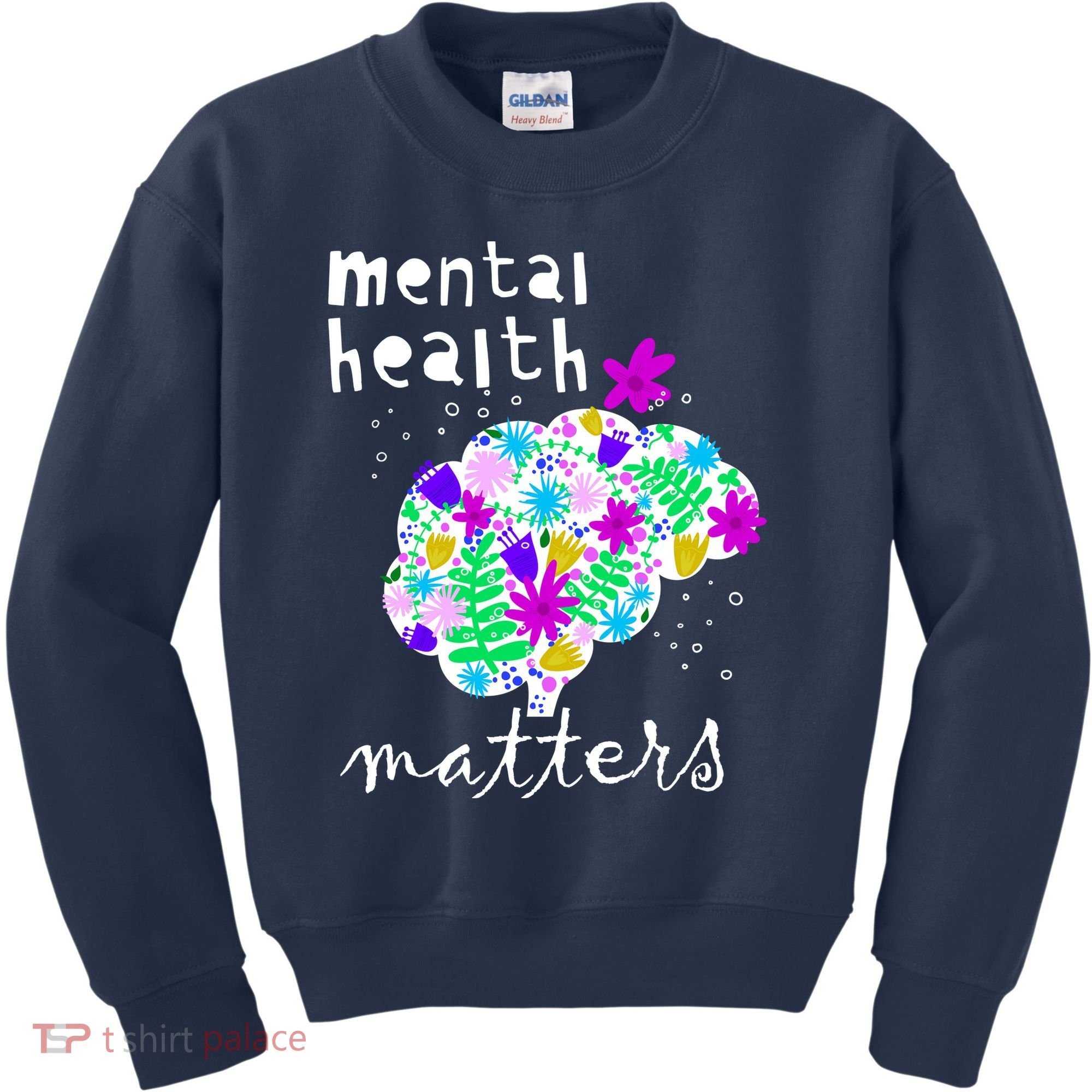 Mental Health Matters Flowers Brain Awareness Month Kids Sweatshirt