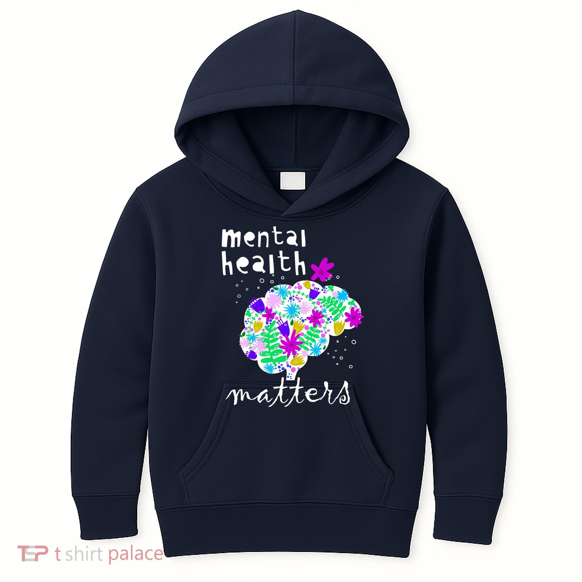Mental Health Matters Flowers Brain Awareness Month Kids Hoodie