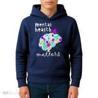 Mental Health Matters Flowers Brain Awareness Month Kids Hoodie thumb 4