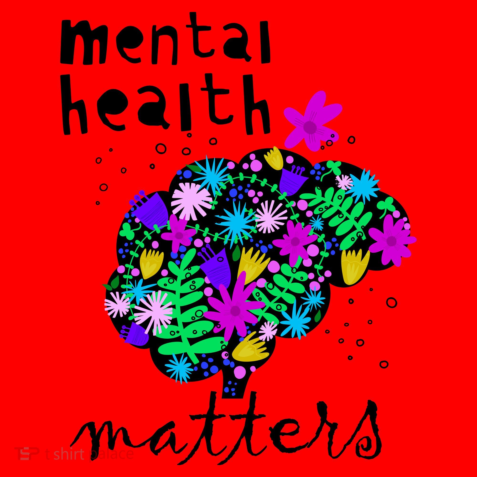 Mental Health Matters Flowers Brain Awareness Month Santa Hat