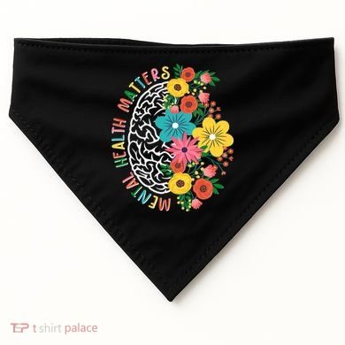 Mental Health Matters Flowering Mind USA-Made Doggie Bandana