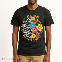 Mental Health Matters Flowering Mind Tall T-Shirt thumb 2