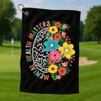 Mental Health Matters Flowering Mind Golf Towel thumb 1