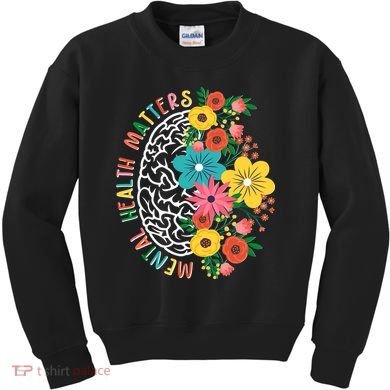 Mental Health Matters Flowering Mind Kids Sweatshirt