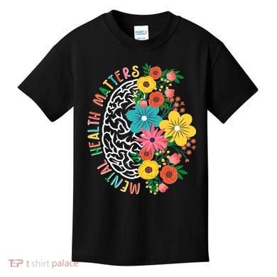Mental Health Matters Flowering Mind Kids T-Shirt