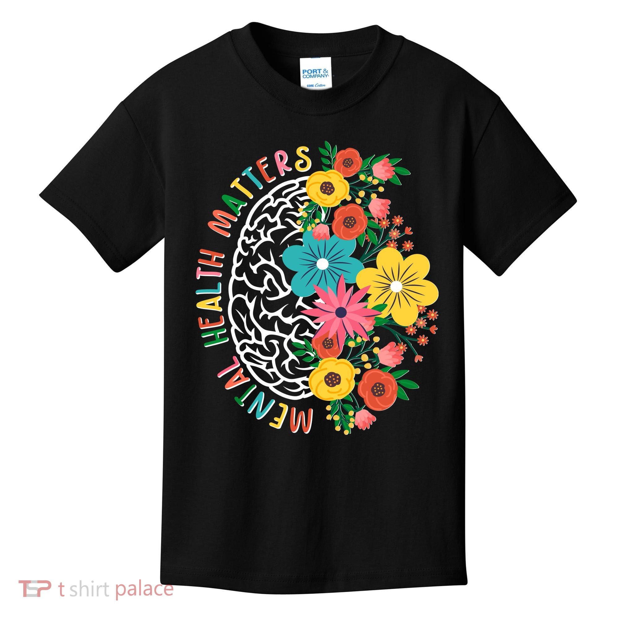 Mental Health Matters Flowering Mind Kids T-Shirt