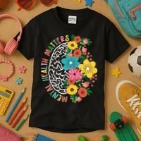 Mental Health Matters Flowering Mind Kids T-Shirt thumb 3