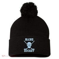 Maine Hockey Pom Pom 12in Knit Beanie thumb 0