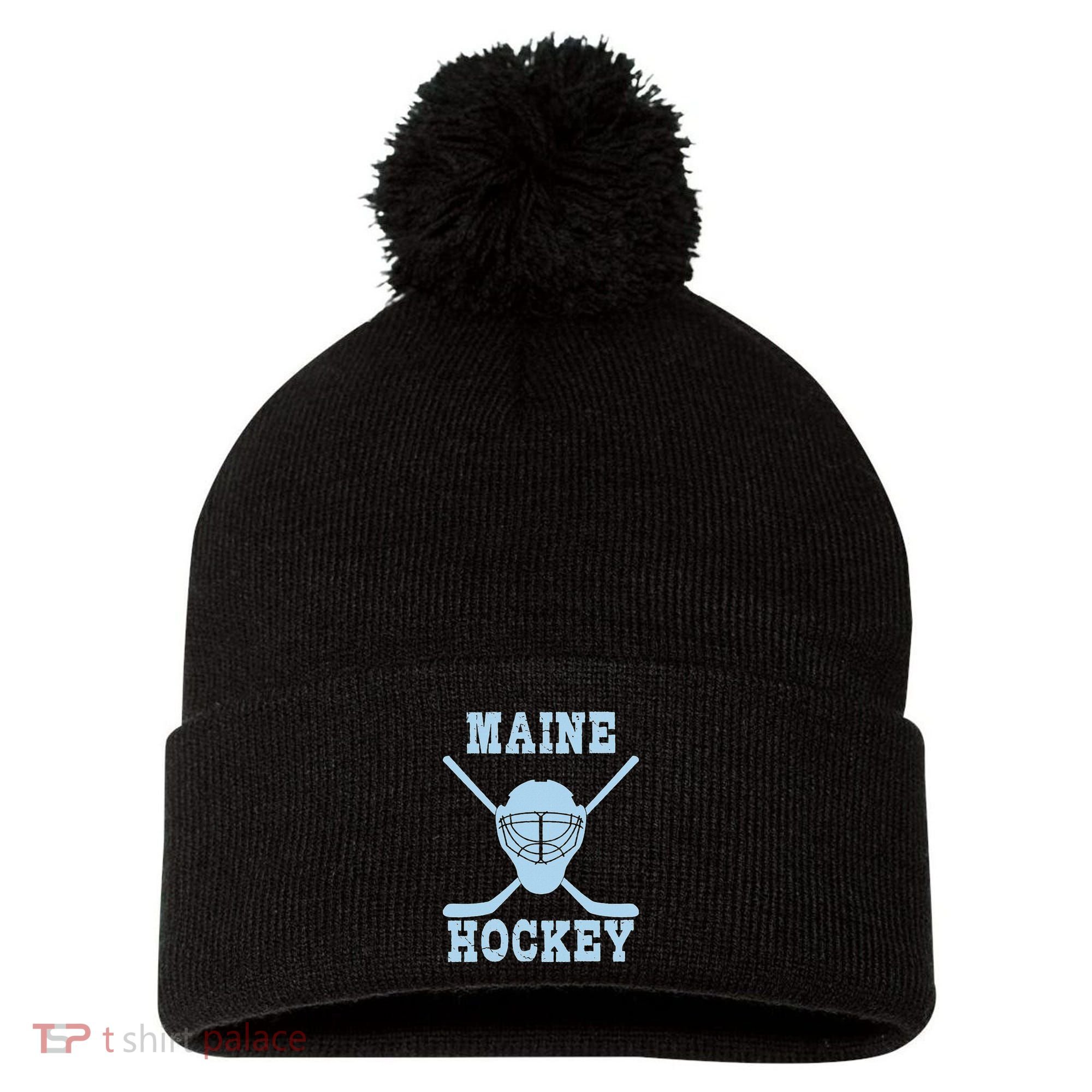 Maine Hockey Pom Pom 12in Knit Beanie
