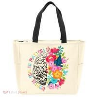 Mental Health Matters Gift Human Brain Illness Awareness Tote Bag thumb 0