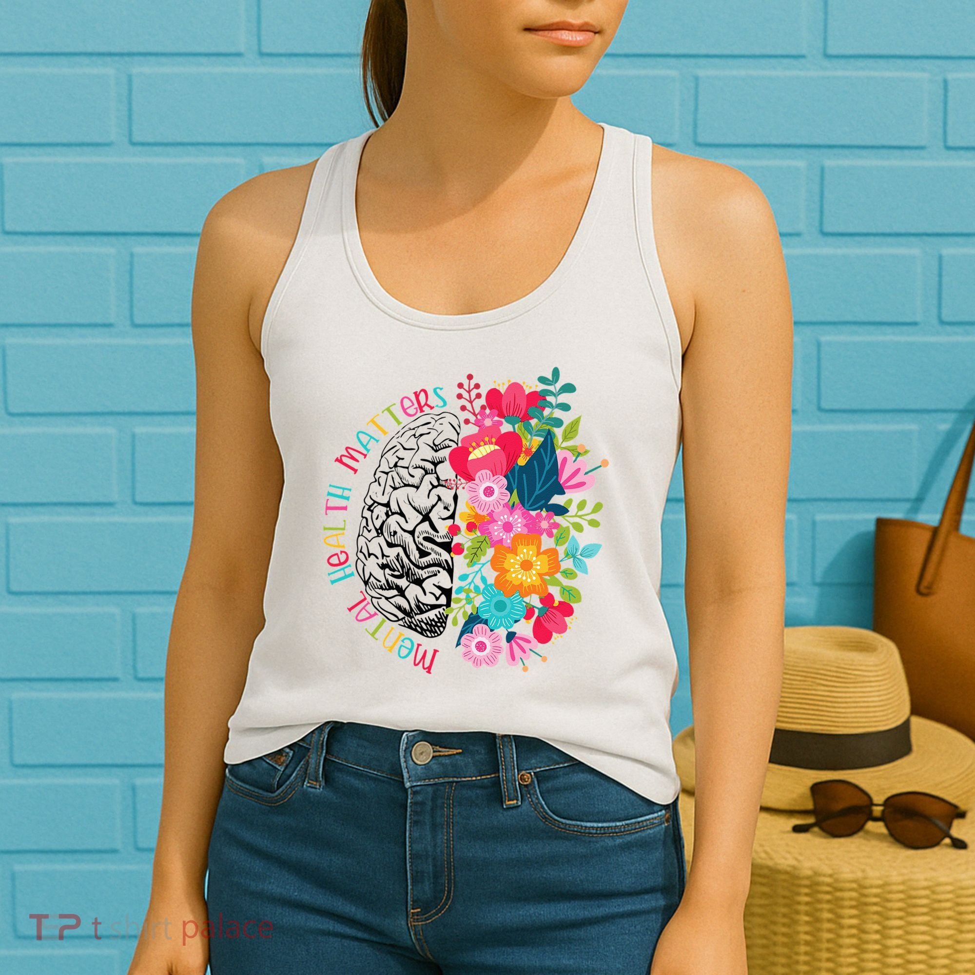 Mental Health Matters Gift Human Brain Illness Awareness Women's Tank Top